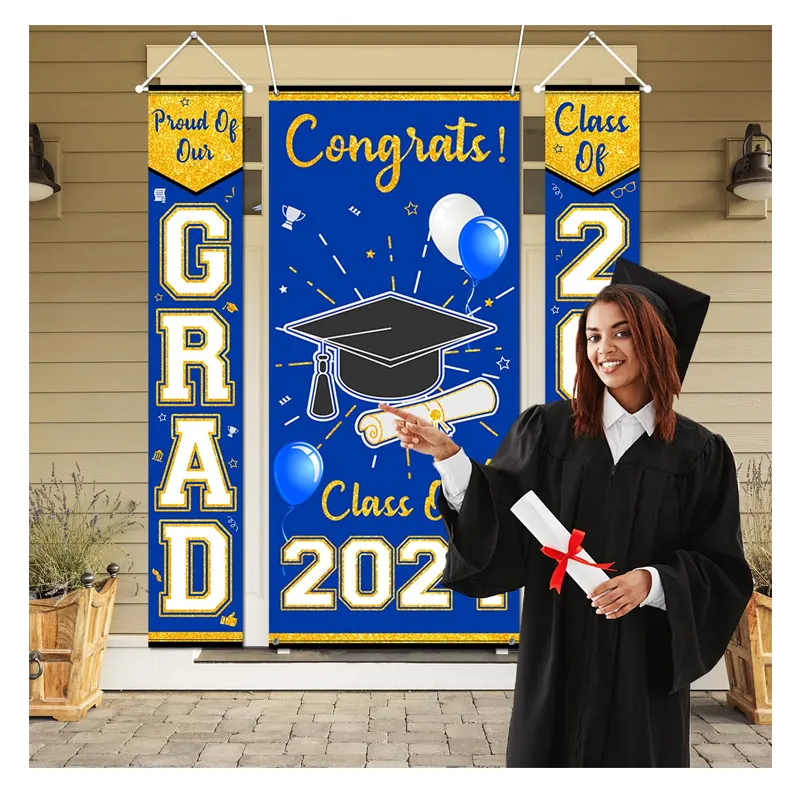 Özel mezuniyet fotoğraf afiş sınıfı 2024 büyük mutlu kutlama parti asılı afiş işareti