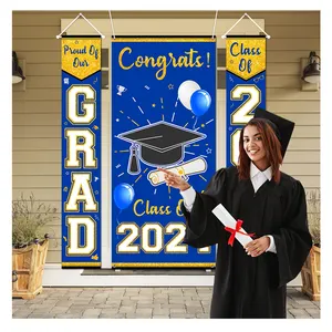 Banner personalizado com foto de formatura, bandeira para festa de grande feliz celebração da classe de 2024