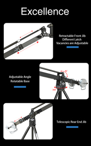 NSH CameraJib Crane Cámara de vídeo Equipo de filmación de películas de alta carga Accesorios de aluminio Equipo estable ajustable Profesional - Product Image 4