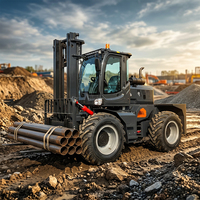 Promo Panas Forklift 5T 4WD Semua Medan 3.5 Ton Diesel Off Road Forklift Truk untuk Medan Berat