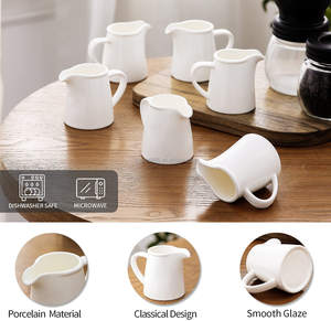 <span class=keywords><strong>Pichet</strong></span> à crème en céramique 4.5 oz, <span class=keywords><strong>petit</strong></span> crème blanche en porcelaine, <span class=keywords><strong>pichet</strong></span> à crème classique pour café, thé, lait, confiture, Sauces - Product Image 6