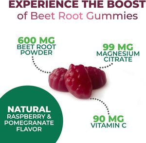Complément alimentaire en gummies de betterave, marque privée OEM/ODM, absorption rapide, gummies de racine de betterave naturels et biologiques - Product Image 3