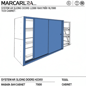 Armario de Herramientas Fami System Ar con Puertas Corredizas L2300 H2010 Gris Oscuro Ral7000 - Product Image 3