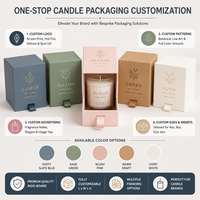 Boîte cadeau personnalisée pour bougies de soja, style tiroir, emballage rigide avec pelliculage brillant pour produits de bougies en vente au détail