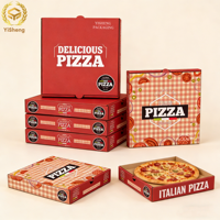 Ensemble de boîtes à pizza rigides personnalisées multi-tailles avec revêtement UV et gaufrage, tailles de 8 à 14 pouces, logo écologique pour restaurants