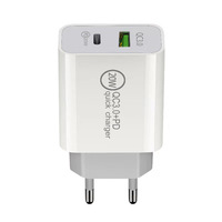 Chargeur mural USB PD universel 18W 20W QC3.0, adaptateur de charge rapide avec 2 ports pour ordinateur portable et appareils mobiles, fabriqué en Chine