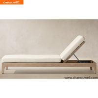 Chaise longue de luxe en teck pour l'extérieur, réglable, pour le bord de la piscine, la terrasse, les meubles de resort