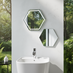 Espejo de Baño Acrílico Hexagonal sin Marco, Diseño de Montaje en Pared - Product Image 3