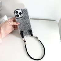 Coque de téléphone antichoc à paillettes époxy avec chaîne pour HONOR X5C PLUS X5C X7C 4G 300 5G X7D 5G Play 10 4G