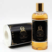 Étiquettes autocollantes personnalisées en rouleau pour bouteilles de shampoing et de gel douche, résistantes à l'eau, avec dorure à chaud et protection UV, finition de luxe