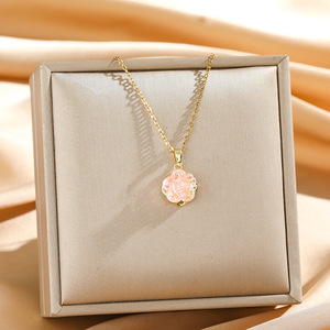 Nuevo Producto, Collar Elegante y Sencillo con Rosa Roja para Mujer, Cadena para Clavícula Romántica Francesa para el Día de San Valentín - Product Image 4