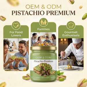 Crème de pistache OEM, beurre de pistache sucré, pâte <span class=keywords><strong>à</strong></span> <span class=keywords><strong>tartiner</strong></span> et sauce pour le remplissage de barres <span class=keywords><strong>chocolat</strong></span>ées de Dubaï, biscuits Kataifi - Product Image 5