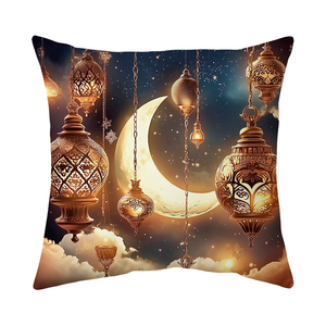 Funda de Almohada de Ramadán al por Mayor, Funda de Cojín con Diseño de <span class=keywords><strong>Luna</strong></span> y Mezquita para Sofá, Sala de Estar, Eid Mubarak - Product Image 4