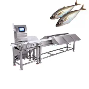 Custom Alta Velocidade E Alta Precisão Digital Sorting Pesagem Escala Automatic Checkweigher Weight Sorter Máquina Para Peixe Congelado