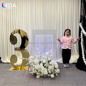 LEDA Vente flash : Cascade de fond de scène de mariage avec fontaine LED, panneau d'accueil personnalisé avec cascade pour les événements de fête, décorations de mariage - Product Image 4