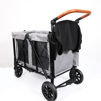 Vente en gros de poussettes pliantes légères pour bébés, à quatre roues, inclinables, confortables, en alliage d'aluminium, 2 places