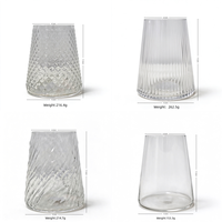 Pot à bougie en verre borosilicate transparent, soufflé à la main, en forme de cône, personnalisable avec logo, qualité alimentaire, pour la décoration intérieure et les coffrets cadeaux (vente en gros)
