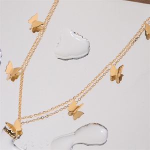 Collar de Gargantilla con Dijes de Mariposa de Acero Inoxidable, Joyería de Lujo para Mujer - Product Image 5