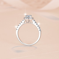 Bague de fiançailles et de mariage romantique en argent sterling S925, forme goutte d'eau, avec moissanite GRA 1 carat taille poire VVs1 pour femme
