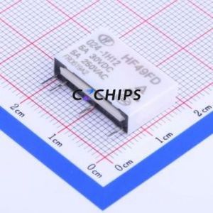 HF49FD/024-1H12 Power Relay SIP,5x20mm Relay 24V 1 Normally Open: 1A (SPST-Normally Open)::: 4 5A-30VDC/5A-250VAC - Product Image 1