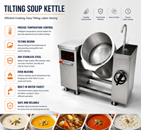 Casserole à soupe industrielle en acier inoxydable à induction, avec capacité de 700*140L et puissance de 15KW pour les cuisines de restaurants