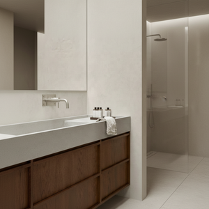 Mueble de Baño de Lujo Montado en la Pared con Encimera de Piedra Pizarra, Moderno Mueble Flotante para <span class=keywords><strong>Lavabo</strong></span> Resistente a la Humedad - Product Image 2