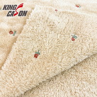 Kingcason Meilleures Ventes Polaire Arctique Brodé Double Face Confortable au Toucher pour Vêtements et Couvertures