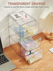 <span class=keywords><strong>Acrylic</strong></span> lưu trữ Hộp ngăn kéo loại, dễ dàng xếp chồng kết hợp mỹ phẩm lưu trữ hộp, thích hợp cho văn phòng mỹ phẩm lưu trữ - Product Image 5