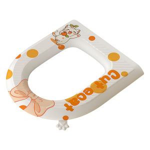 <b>EVA</b> Toilet Seat Cover With Bow Print Waterproof Antibacterial Adhesive For All Seasons - Product Image 1