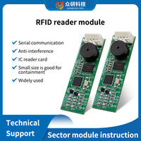 Módulo de Lector de Tarjetas RFID de 13.56Mhz, Módulo de Tarjeta IC, Puerto Serie UART, Módulo de Lectura y Escritura de Sector de Instrucciones Modificables