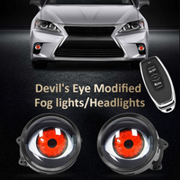 Phare LED de voiture avec yeux de démon, écran LED programmable pour modification DIY, yeux clignotants