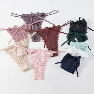 Women's Sexy Low-Rise G-<b>String</b> Thongs Underwear Lace Bow Available Large 3XL Sexy <b>Bikini</b> Stretch Briefs - Product Image 1