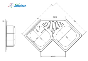 Fregadero Doble Octagonal para Cocina, Fregadero Esquinero para Cocina - Product Image 6