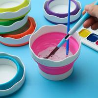 Pliable Mini Portable En Plastique Tasse À Eau Pliable Peinture Seau À Laver Bassin Silicone Verres pour La Maison ou Le Studio