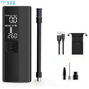 SeeMore مضخة هواء لاسلكية قابلة للحمل لضغط الهواء بمضخة كروية 4000 مللي أمبير في الساعة 2.5 بار لإطار السيارة - Product Image 1