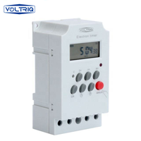 VOLTRIQ saklar Timer dapat diprogram, rel Digital 12V 24V 48V 110V 220V Dc untuk penggunaan listrik