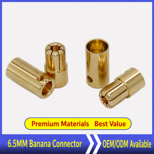 Conector Banana de Latón CNC de 180A, Alta Corriente, 6.5mm, Carcasa Metálica Chapada en Oro, para Piezas de Drones Compatibles y Modelos <span class=keywords><strong>RC</strong></span> - Product Image 3