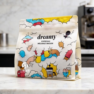 OEM Coffee Bean <b>Packaging</b> <b>Bag</b> Matte Eight Side Seal Pouch Custom Resealable Plastic <b>Packaging</b> Coffee Bean <b>Bags</b> With Zipper - Product Image 3