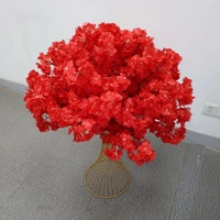 Bouquet de fleurs artificielles en soie rouge bordeaux 80/70/60/40cm pour centres de table de mariage et décorations de scène événementielle
