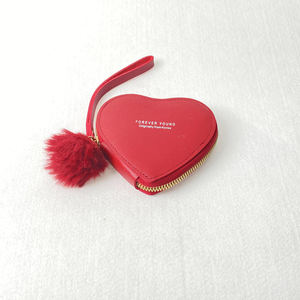 1 pièce Porte-monnaie en forme de cœur Porte-monnaie en cuir pour femme Petit portefeuille avec clip porte-clés Porte-monnaie pour les courses, les rendez-vous et les voyages - Product Image 6