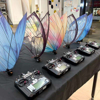 Drone papillon volant à ailes battantes LED, télécommandé, style vintage, ornement multicolore pour mariage en intérieur, fête musicale
