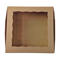 Boîte à brownies carrée personnalisée en papier kraft avec fenêtre 7x7x1,5, emballage pour boulangerie, qualité alimentaire