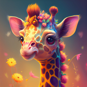 5d Artificielle Diamant Peinture Kits Pour Adultes Mignon Bébé <span class=keywords><strong>Girafe</strong></span> Animal Artificiel Diamant Peinture Diy - Product Image 1