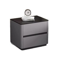 Table de chevet moderne minimaliste en bois massif, design luxueux et sophistiqué pour chambre à coucher