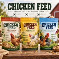 Sacs d'emballage personnalisés imprimés pour aliments pour animaux de compagnie et volailles, avec fermeture éclair refermable, pour aliments pour poulets, 250g, 500g, 1kg, 2kg