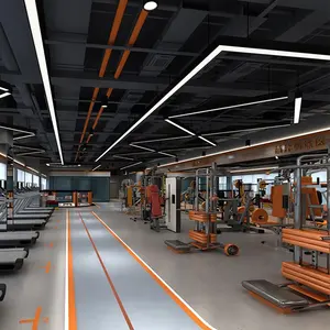 Modern Indoor Office Recessed Led Linear Light System Iluminação Quadrada Forma Alumínio Pingente Luzes