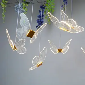 Bán buôn trần ánh sáng Trần màu trắng Acrylic chim hình dạng treo LED ánh sáng cho trang trí đám cưới