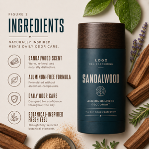 <span class=keywords><strong>Deodorante</strong></span> OEM Senza Alluminio per <span class=keywords><strong>Uomo</strong></span>, Profumo di Sandalo, Cura Quotidiana delle Ascelle, Rinfrescante, Basso MOQ, Etichetta Personalizzata, Fornitura Diretta - Product Image 2