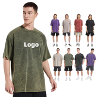 T-shirt personnalisé 100 % coton épais délavé style vintage, T-shirt homme avec logo personnalisé, personnalisation à faible MOQ, T-shirt vierge délavé