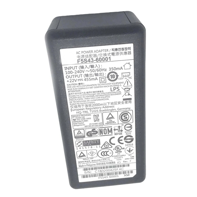 Isscx AC Power Adapter (Rubber) for HP DeskJet for Advantage 3755/3635/2600/2130 GT/5810/3832-3833/3630 GT/5820/3700